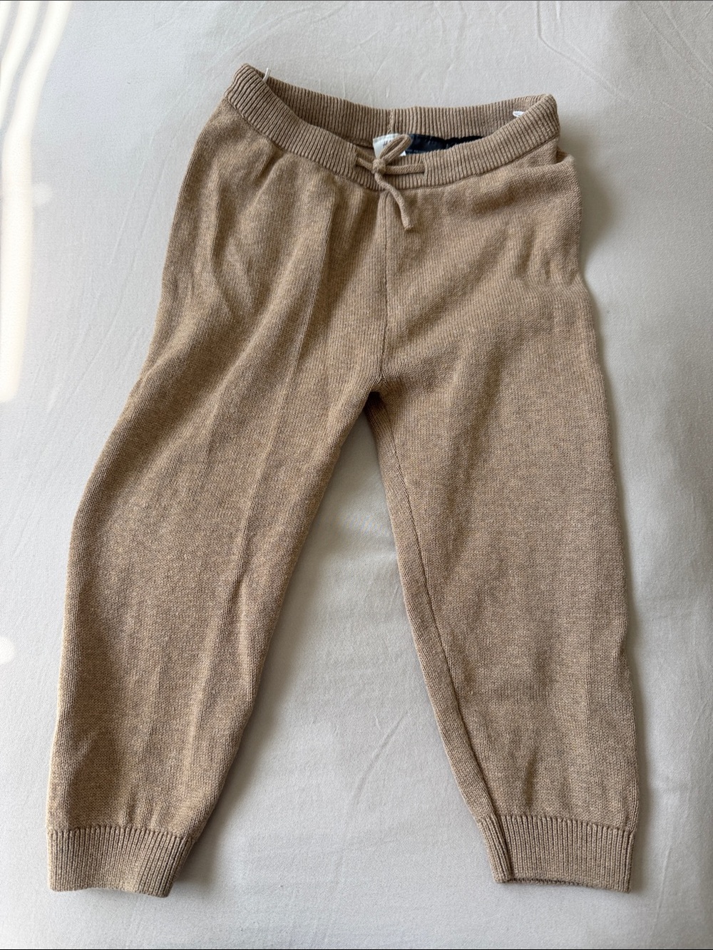 Cozy Knit Joggers in Light Brown